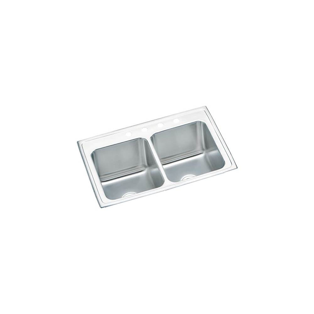 Elkay - 18 Gauge Stainless Steel 33'' x 22'' x 10.125'' Double Bowl Drop-in Kitchen Sink - Lustrous Satin