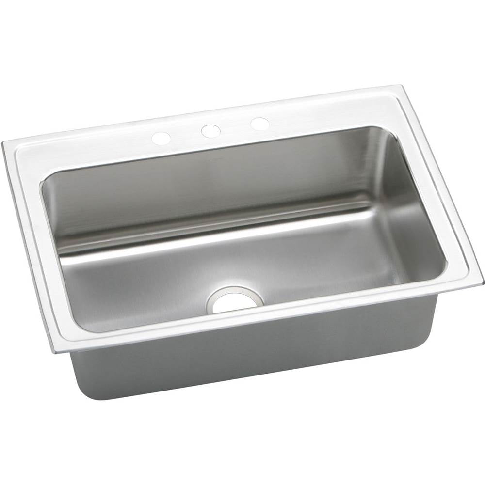 Elkay - 18 Gauge Stainless Steel 33'' x 22'' x 10.125'' Single Bowl Top Mount Kitchen Sink - Lustertone