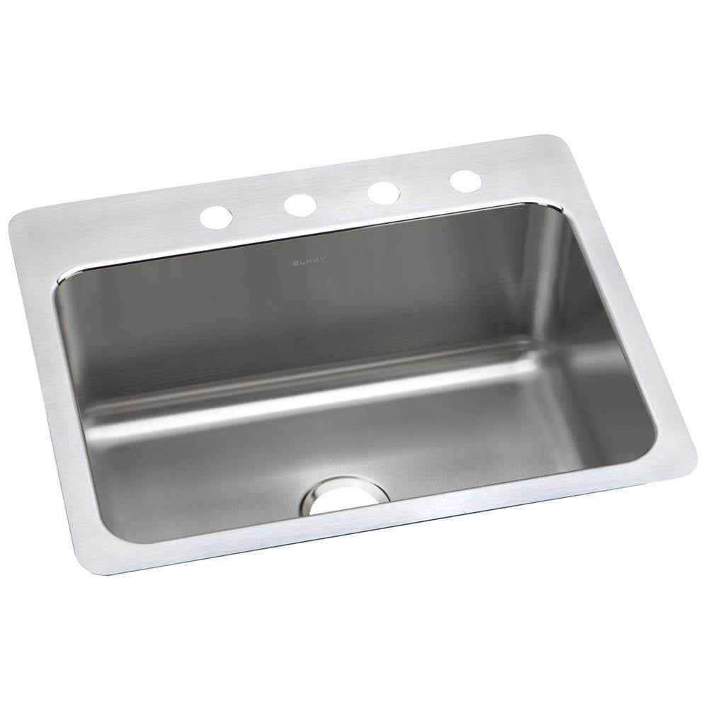 Elkay - 18 Gauge Stainless Steel 27'' x 22'' x 10'' Single Bowl Dual Mount Kitchen Sink - Lustrous Satin