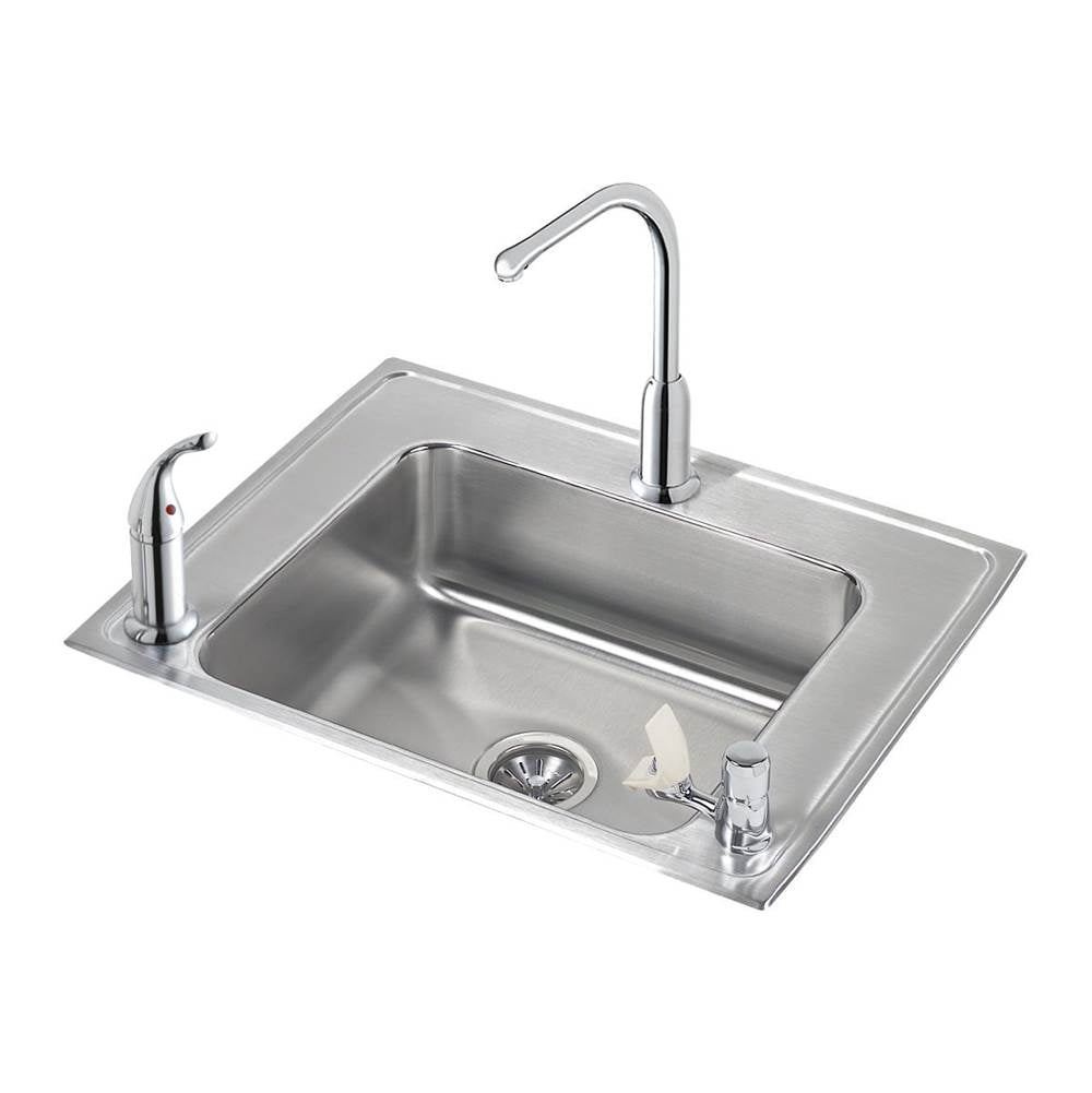 Elkay - 18 Gauge Stainless Steel 28'' x 22'' x 5.5'' Single Bowl Drop-in Sink Kit - Lustrous Satin