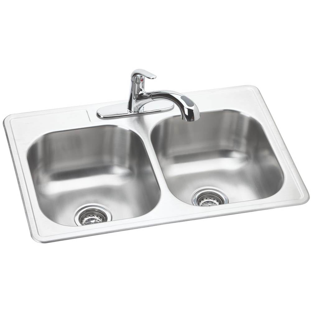 Elkay - DISCONTINUED - USE DSE233223 sink, LK5000CR faucet, GBG1415SS bottom grid, D1125 drain separately - Elite Satin