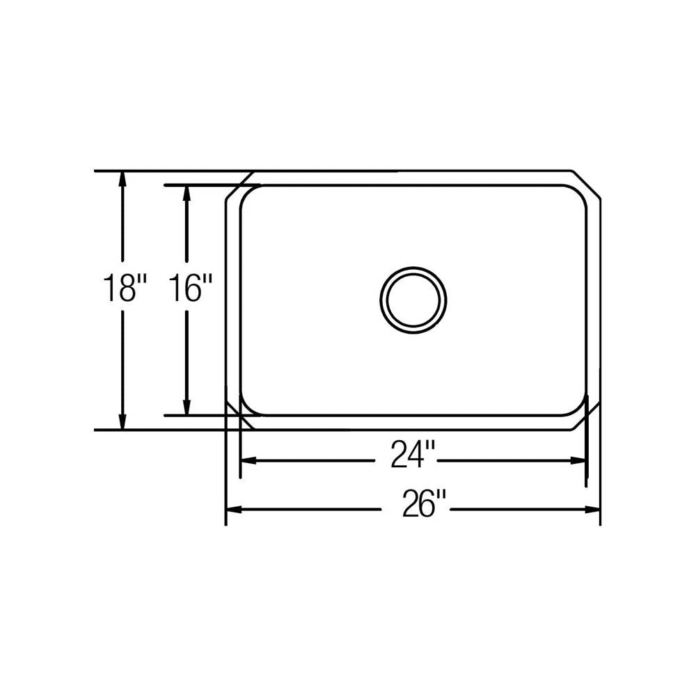 18 Gauge Stainless Steel 26.5'' x 18.5'' x 8'' Single Bowl Undermount Kitchen Sink