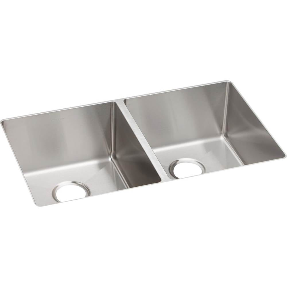Elkay - 18 Gauge Stainless Steel 31.5'' x 18.5'' x 9'' Double Bowl Undermount Kitchen Sink - Polished Satin