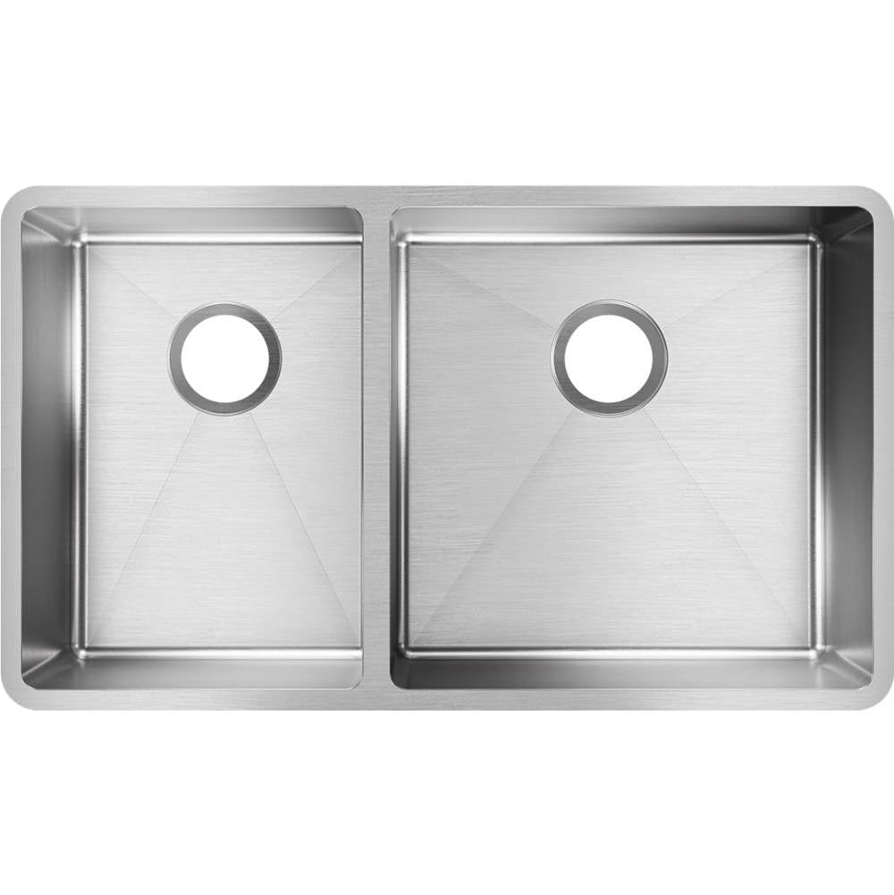 18 Gauge Stainless Steel 31.5'' x 18.5'' x 9'' Double Bowl Undermount Kitchen Sink
