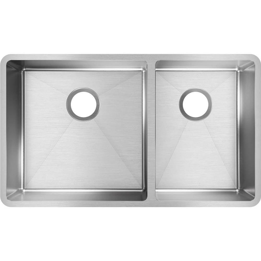 18 Gauge Stainless Steel 31.5'' x 18.5'' x 9'' Double Bowl Undermount Kitchen Sink