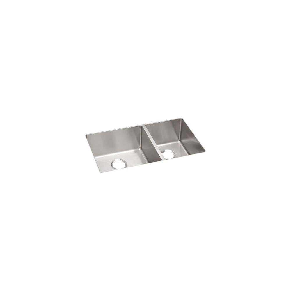 Elkay - 18 Gauge Stainless Steel 31.5'' x 18.5'' x 9'' Double Bowl Undermount Kitchen Sink - Polished Satin