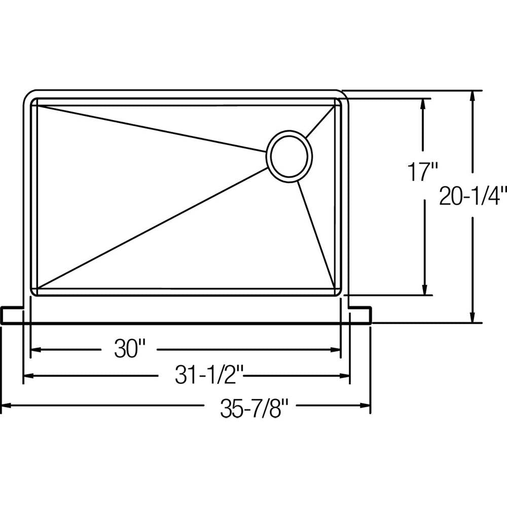 18 Gauge Stainless Steel 35.875'' x 20.25'' x 9'' Single Bowl Farmhouse Undermount Kitchen Sink