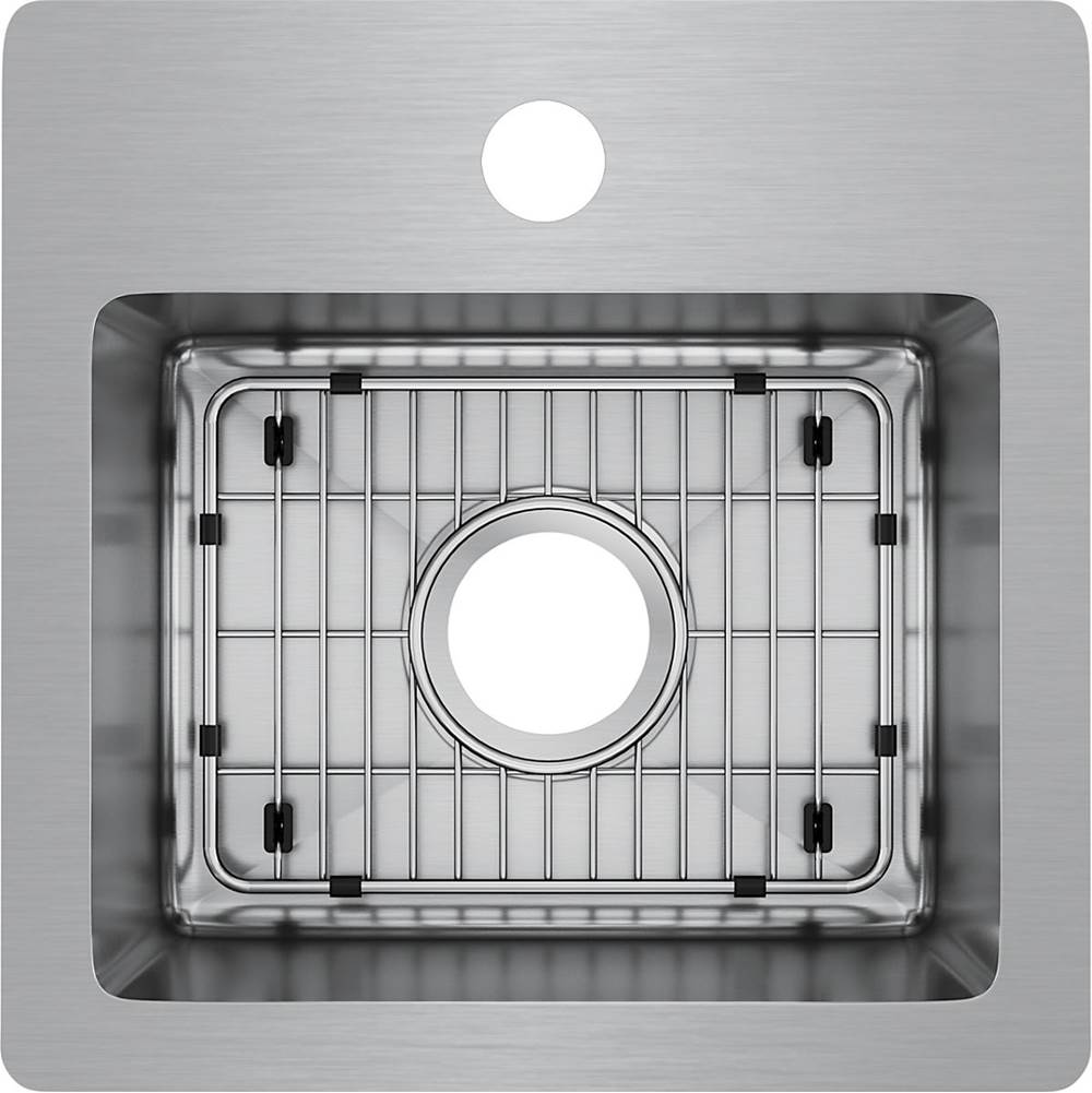 18 Gauge Stainless Steel 15'' x 15'' x 9'' Single Bowl Dual Mount Bar/Prep Sink Kit