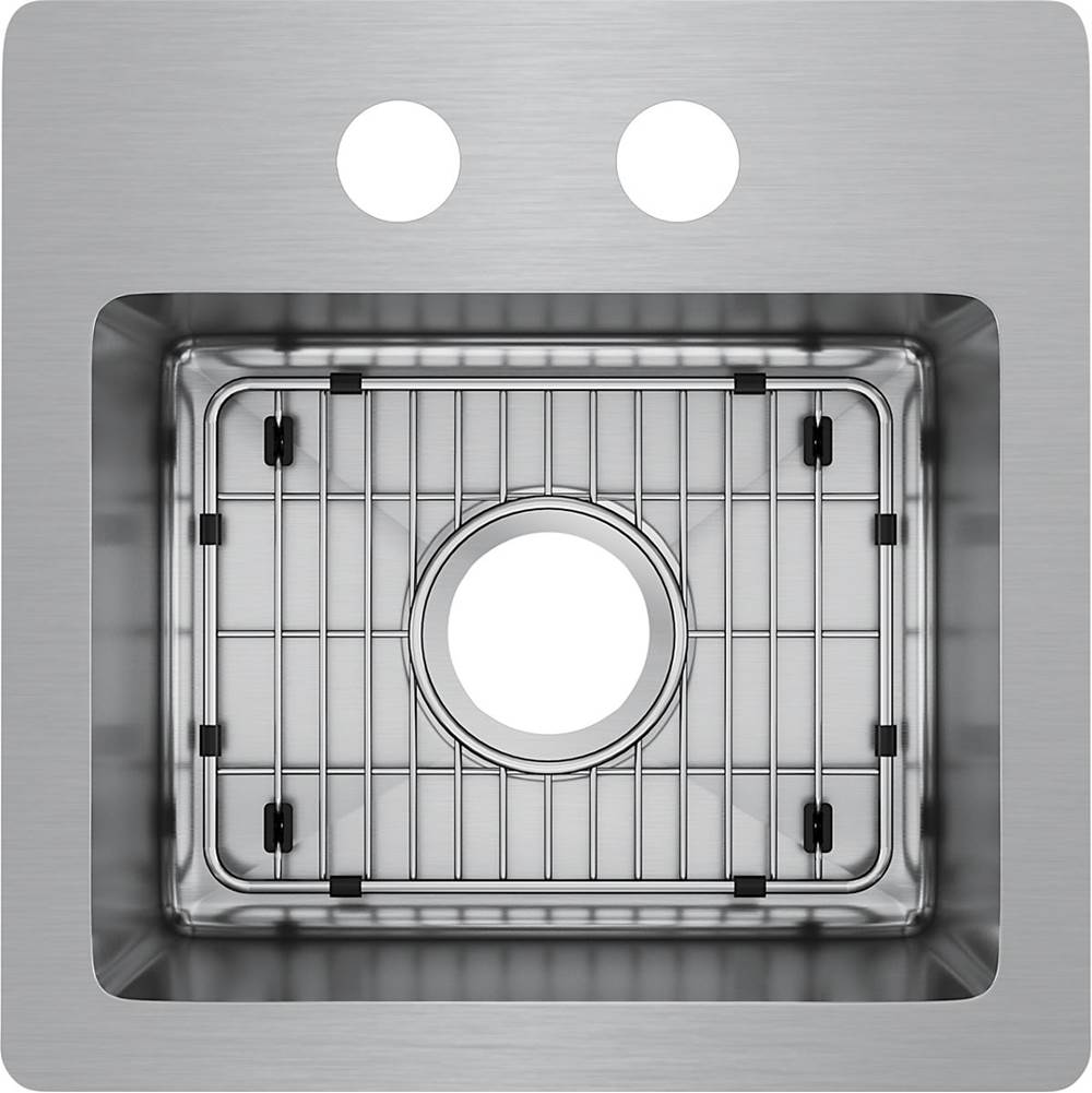 18 Gauge Stainless Steel 15'' x 15'' x 9'' Single Bowl Dual Mount Bar/Prep Sink Kit