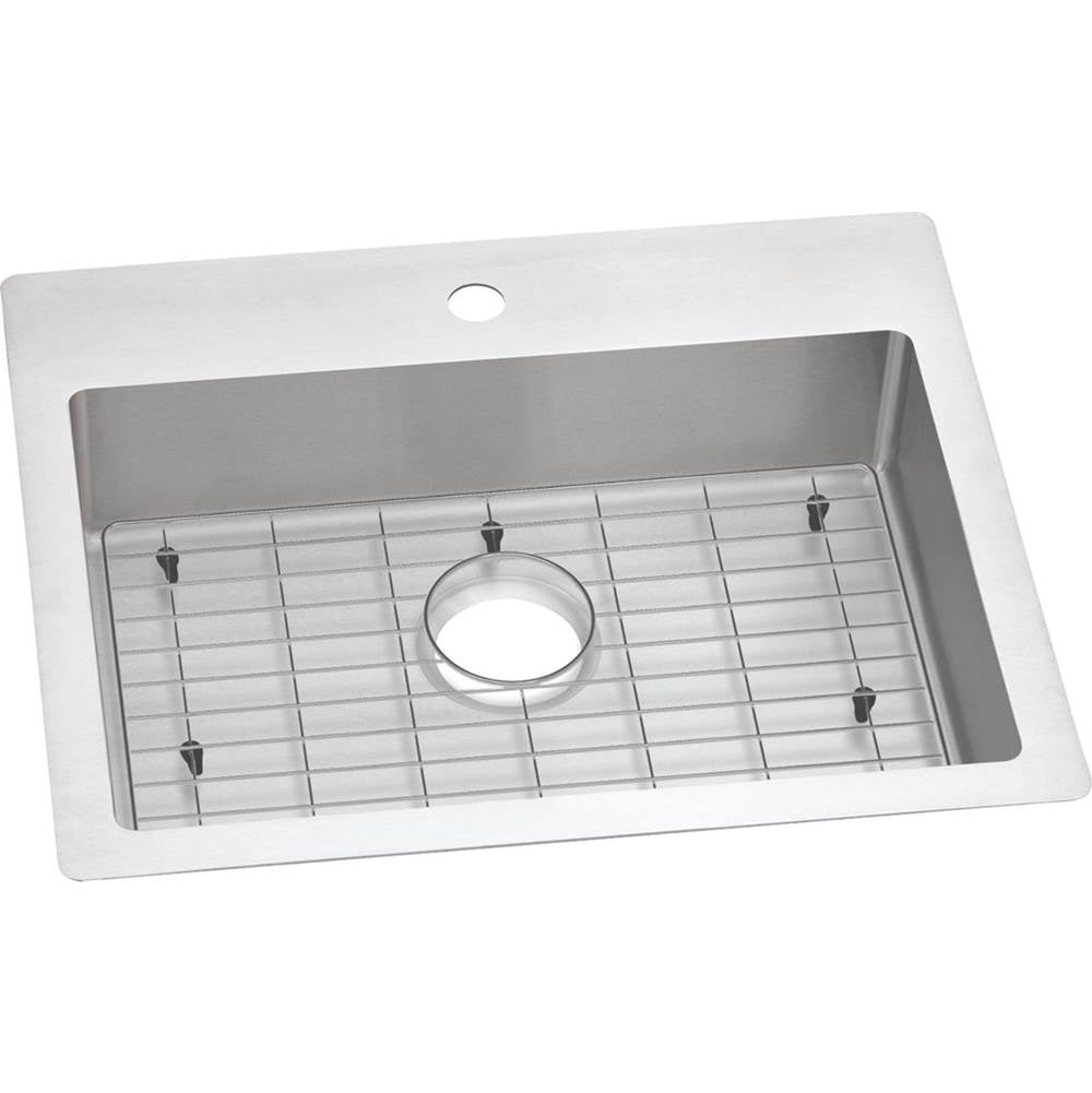 Elkay - 18 Gauge Stainless Steel 25'' x 22'' x 6'' Single Bowl Dual Mount Kitchen Sink Kit - Polished Satin