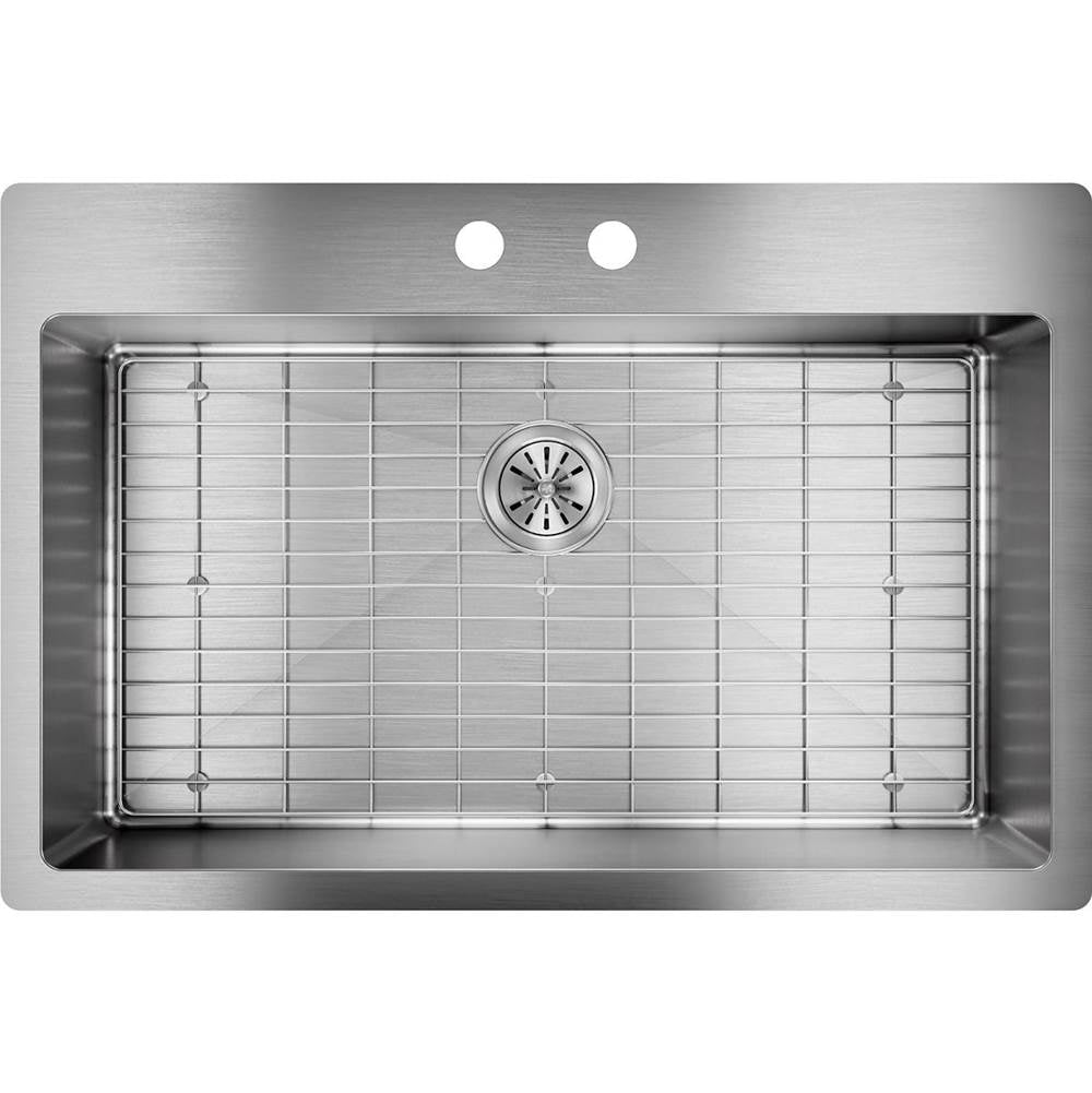 18 Gauge Stainless Steel 33'' x 22'' x 9'' Single Bowl Dual Mount Kitchen Sink Kit