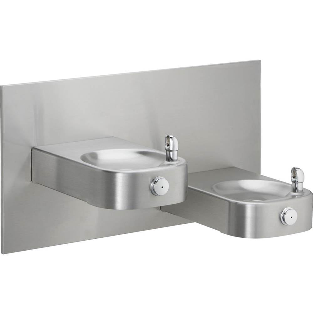 Elkay - Slimline Soft Sides Heavy Duty Bi-Level Fountain, Non-Filtered Non-Refrigerated Freeze Resistant Stainless - Stainless Steel