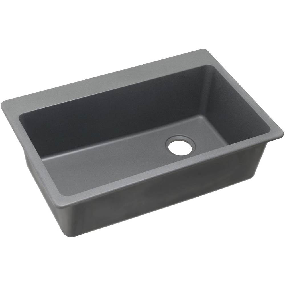 Elkay - Quartz Classic 33'' x 22'' x 9-1/2'' Single Bowl Drop-in Sink, Greystone - Greystone