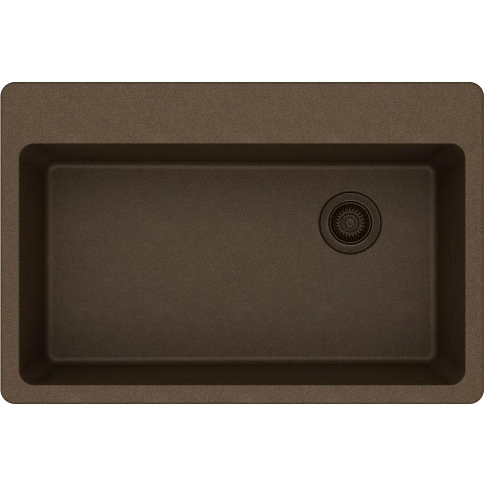 Quartz Classic 33'' x 22'' x 9-1/2'' Single Bowl Drop-in Sink, Black
