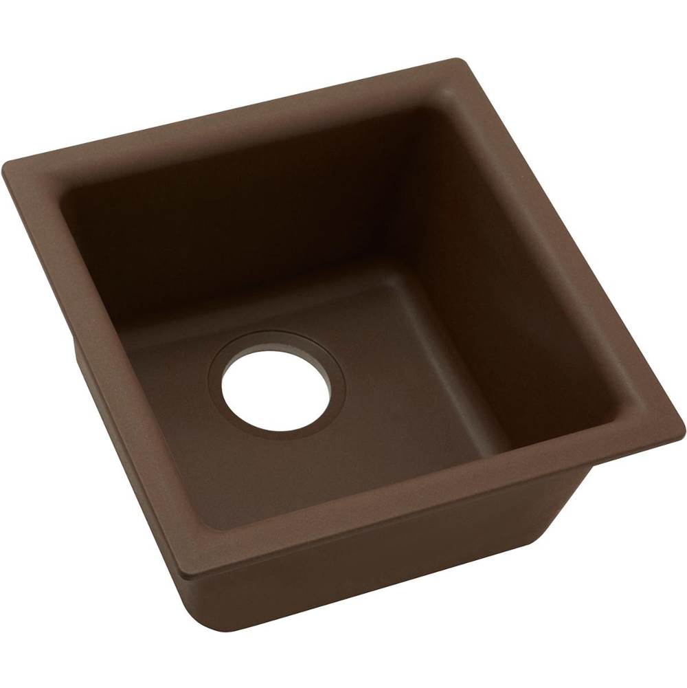 Elkay - Quartz Classic 15-3/4'' x 15-3/4'' x 7-11/16'' Single Bowl Dual Mount Bar Sink, Mocha - Mocha