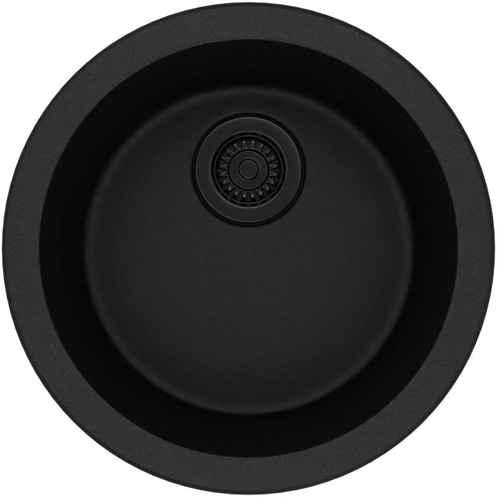 Quartz Classic 18-1/8'' x 18-1/8'' x 7-1/2'' Single Bowl Dual Mount Bar Sink, Black
