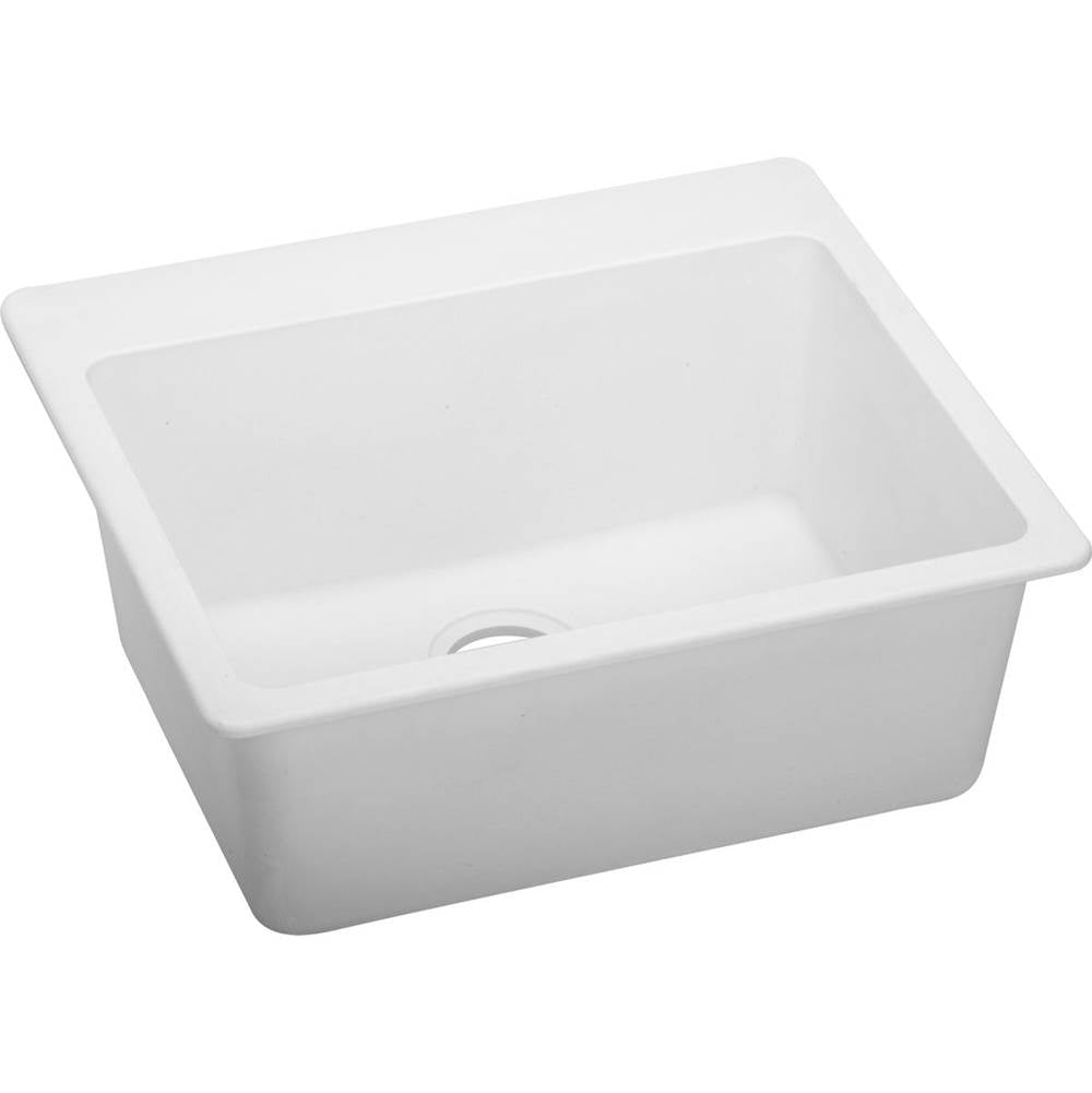 Elkay - Quartz Classic 25'' x 22'' x 9-1/2'' Single Bowl Drop-in Sink, White - White