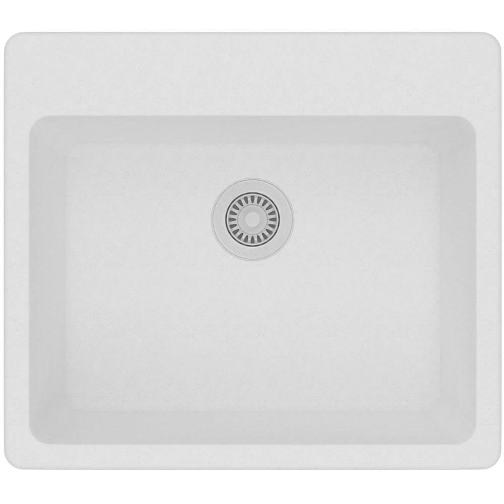Quartz Classic 25'' x 22'' x 9-1/2'' Single Bowl Drop-in Sink, Black