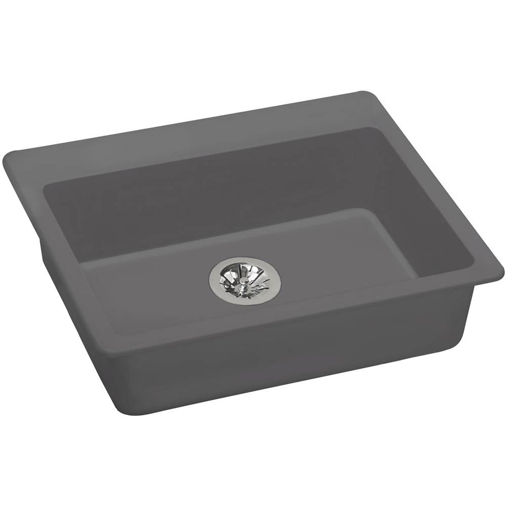 Elkay - Quartz Classic 25'' x 22'' x 5-1/2'' Drop-in ADA Sink with Perfect Drain, Greystone - Greystone