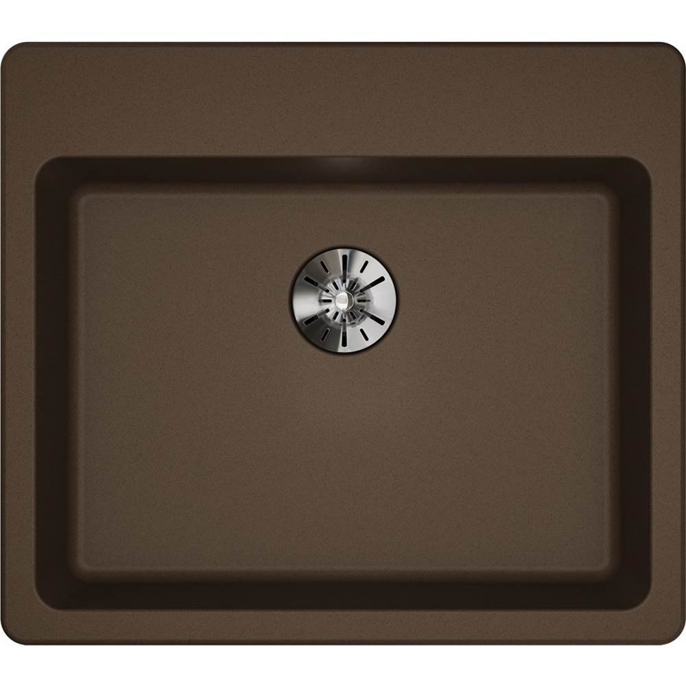 Quartz Classic 25'' x 22'' x 5-1/2'' Drop-in ADA Sink with Perfect Drain, Black