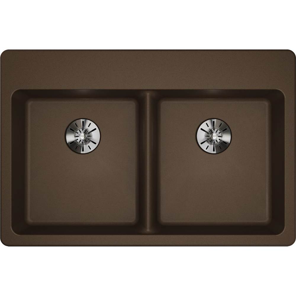 Quartz Classic 33'' x 22'' x 5-1/2'' Drop-in ADA Sink with Perfect Drain, Black
