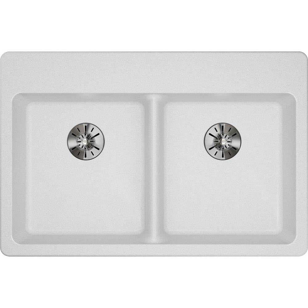 Quartz Classic 33'' x 22'' x 5-1/2'' Drop-in ADA Sink with Perfect Drain, Black