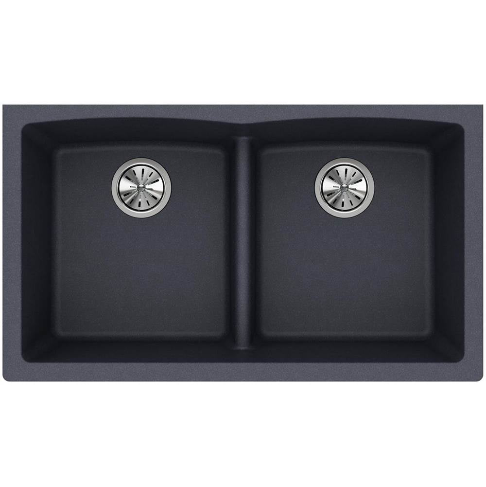 Quartz Classic 33'' x 19'' x 10'' Double Bowl Undermount Sink with Aqua Divide