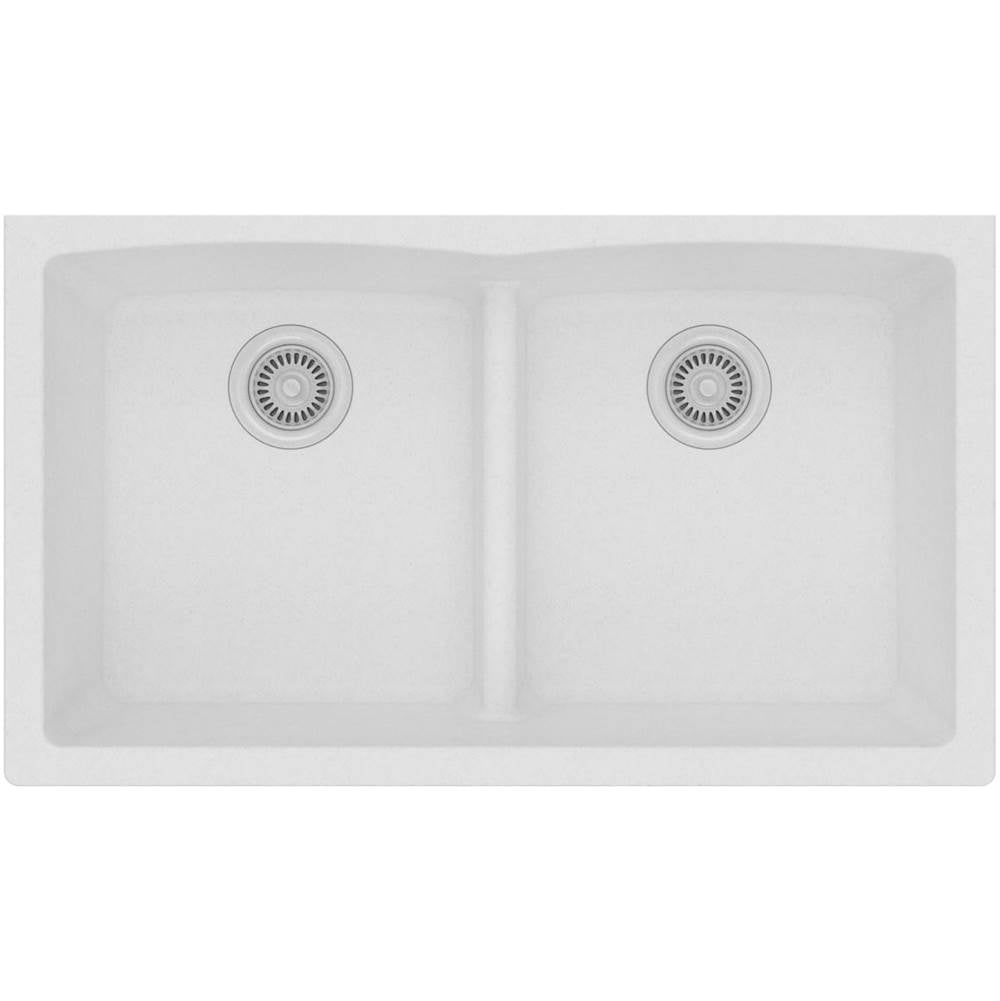 Quartz Classic 33'' x 19'' x 10'' Double Bowl Undermount Sink with Aqua Divide