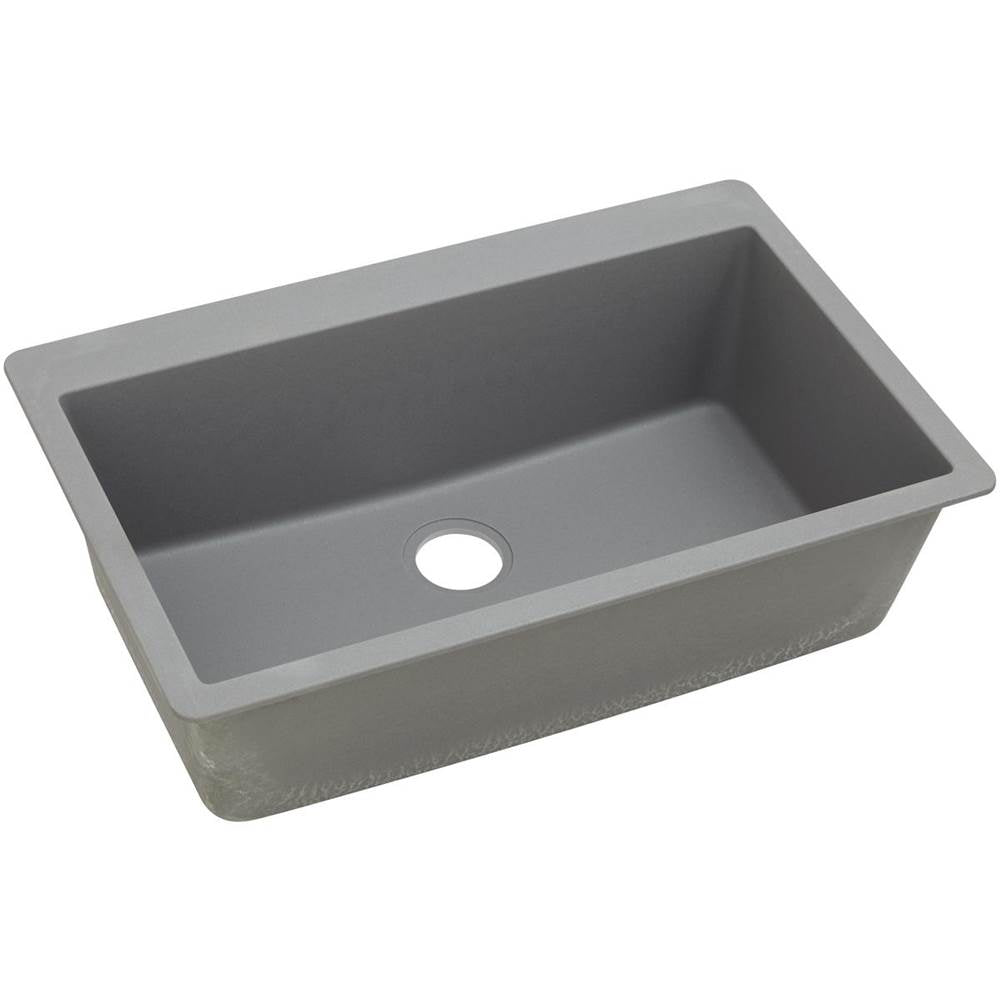 Elkay - Quartz Classic 33'' x 20-7/8'' x 9-7/16'' Single Bowl Drop-in Sink, Greystone - Greystone