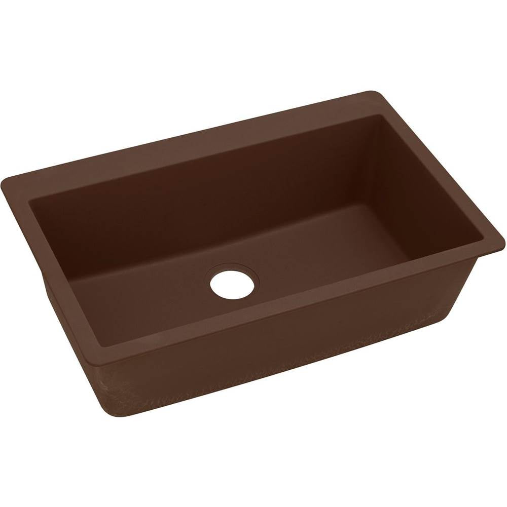 Elkay - Quartz Classic 33'' x 20-7/8'' x 9-7/16'' Single Bowl Drop-in Sink, Mocha - Mocha