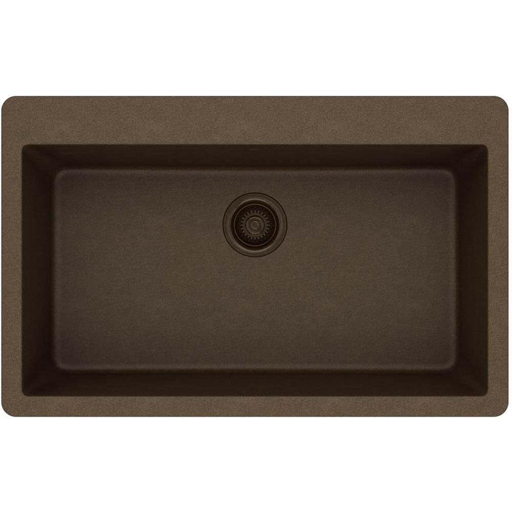Quartz Classic 33'' x 20-7/8'' x 9-7/16'' Single Bowl Drop-in Sink, Black
