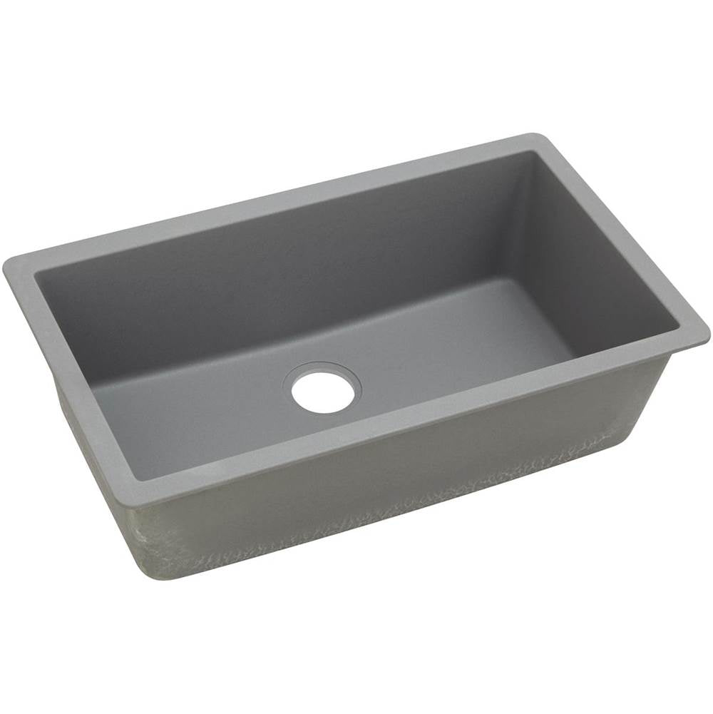 Elkay - Quartz Classic 33'' x 18-7/16'' x 9-7/16'' Single Bowl Undermount Sink, Greystone - Greystone
