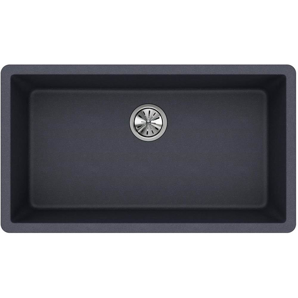 Quartz Classic 33'' x 18-7/16'' x 9-7/16'' Single Bowl Undermount Sink, Black