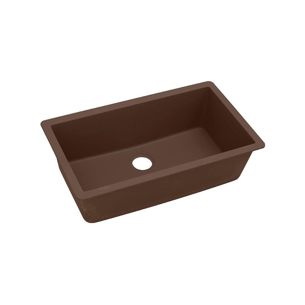 Elkay - Quartz Classic 33'' x 18-7/16'' x 9-7/16'' Single Bowl Undermount Sink, Mocha - Mocha