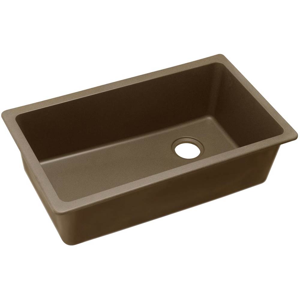 Elkay - Quartz Classic 33'' x 18-3/4'' x 9-1/2'' Single Bowl Undermount Sink, Mocha - Mocha