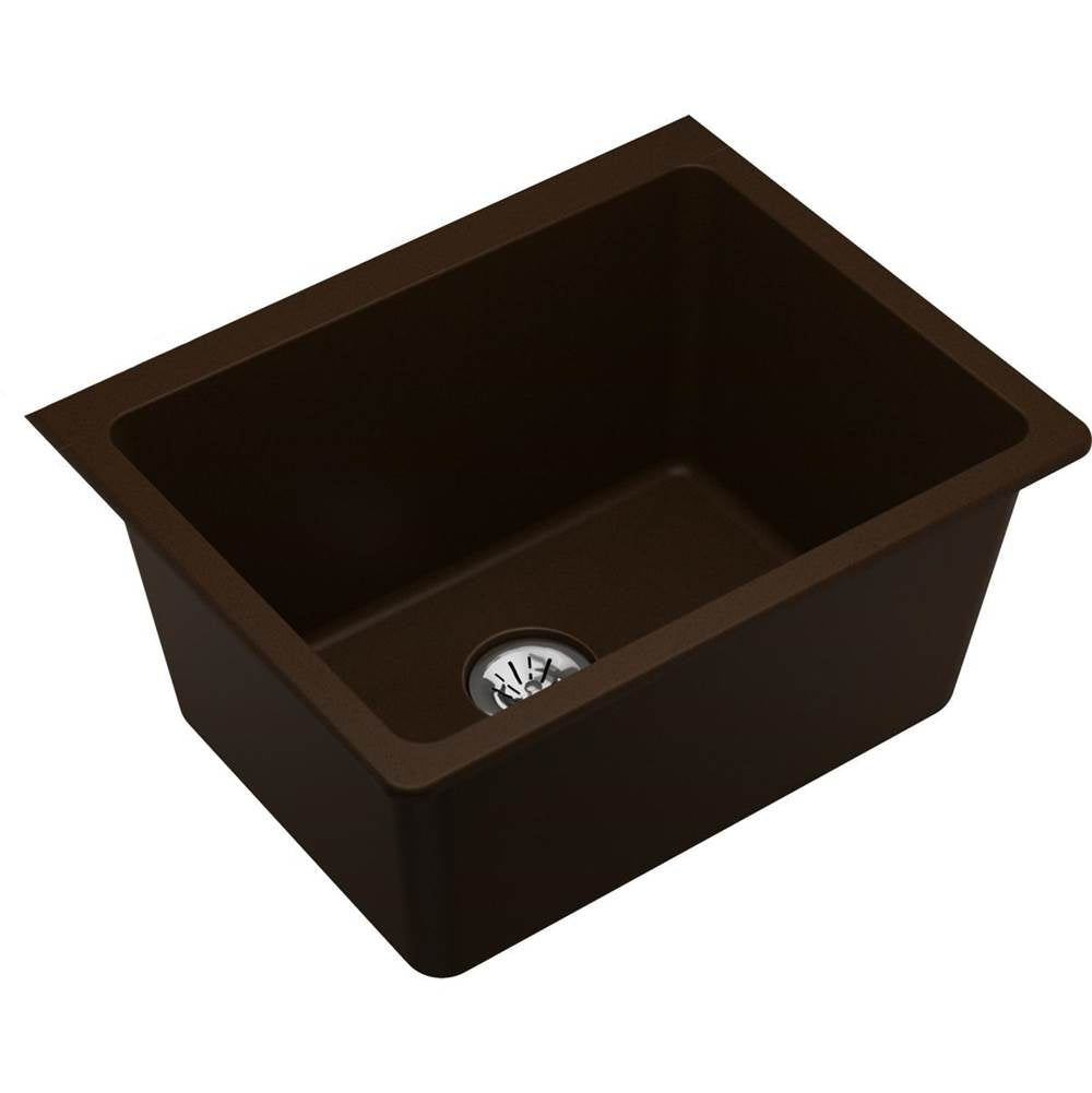 Elkay - Quartz Classic 25'' x 18-1/2'' x 11-13/16'' Undermount Laundry Sink with Perfect Drain, Mocha - Mocha