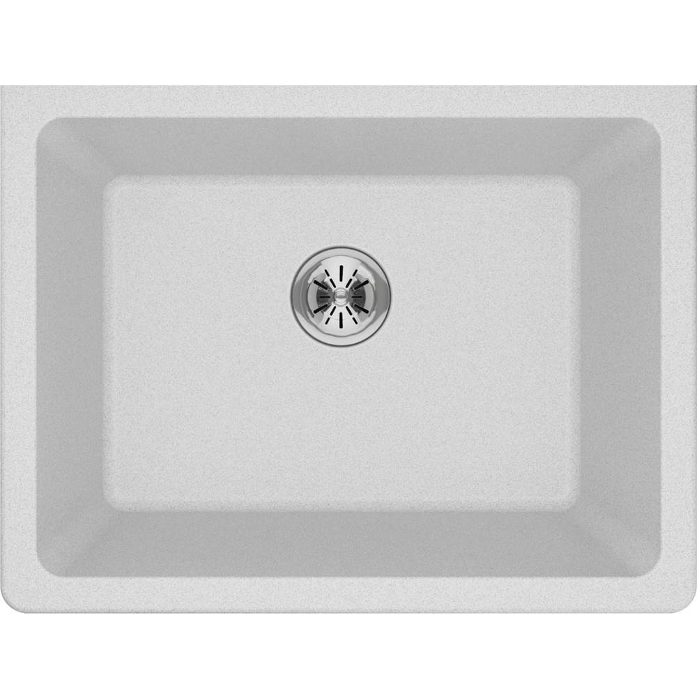 Quartz Classic 25'' x 18-1/2'' x 11-13/16'' Undermount Laundry Sink with Perfect Drain, Black