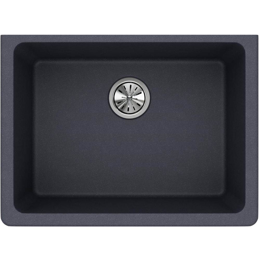 Quartz Classic 24-5/8'' x 18-1/2'' x 9-1/2'' Single Bowl Undermount Sink, Black