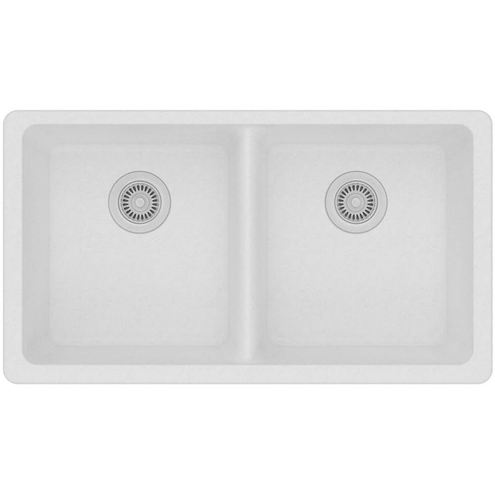 Quartz Classic 33'' x 18-1/2'' x 9-1/2'' Double Bowl Undermount Sink, Black