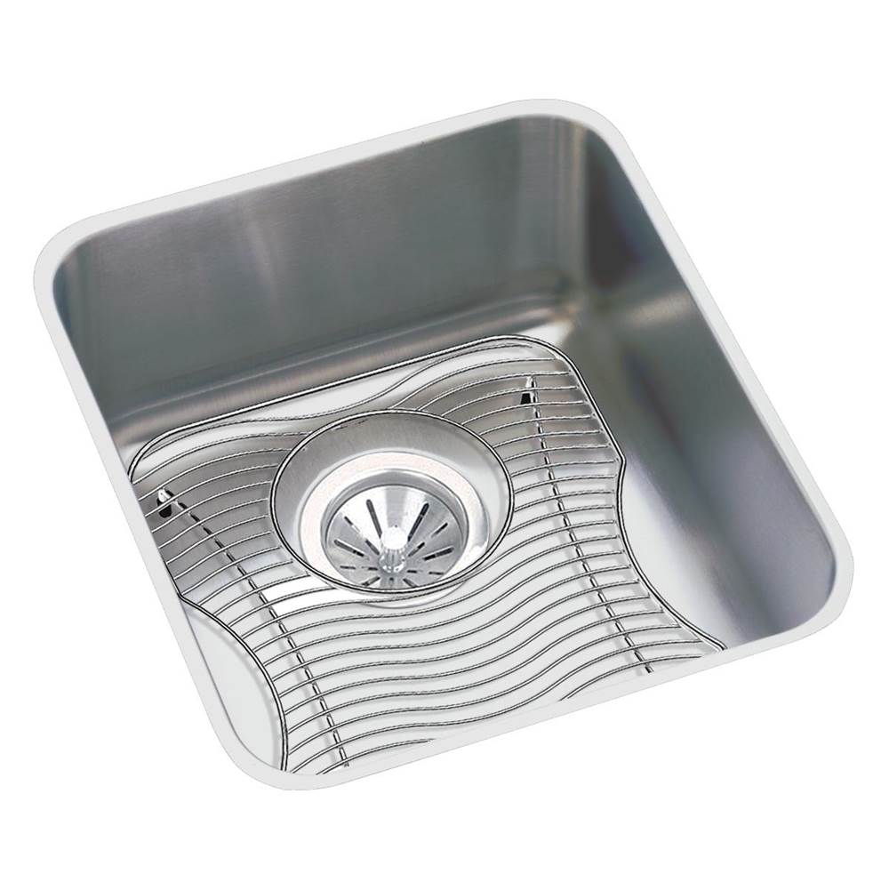 Elkay - 18 Gauge Stainless Steel 14'' x 18.5'' x 7.875'' Single Bowl Undermount Kitchen Sink Kit - Lustrous Satin