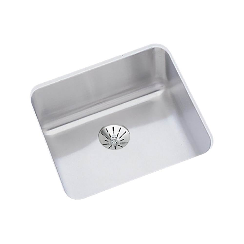 Elkay - 18 Gauge Stainless Steel 14.5'' x 14.5'' x 7'' Single Bowl Undermount Kitchen Sink Kit - Lustrous Satin