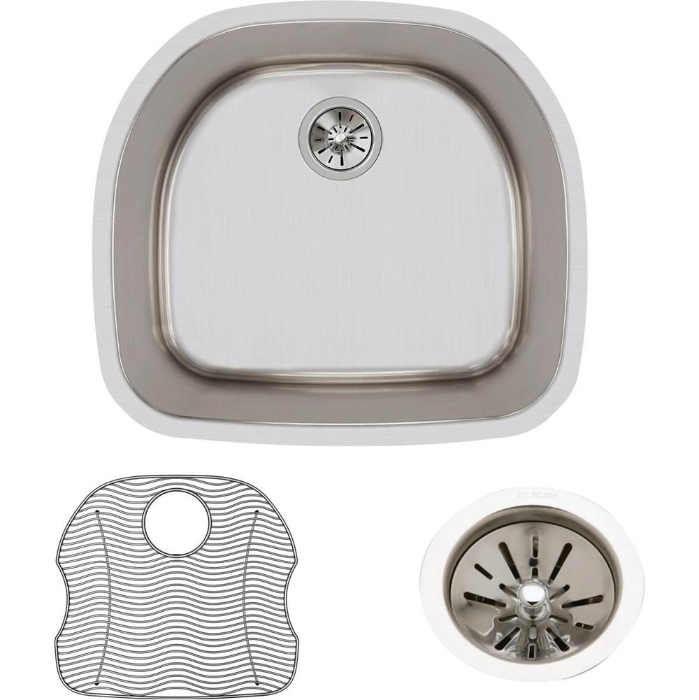 18 Gauge Stainless Steel 23.625'' x 21.25'' x 10'' Single Bowl Undermount Kitchen Sink Kit