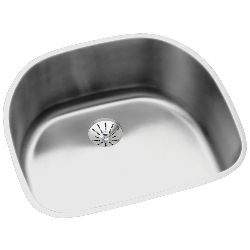 Elkay - 18 Gauge Stainless Steel 23.625'' x 21.25'' x 10'' Single Bowl Undermount Kitchen Sink Kit - Lustrous Satin