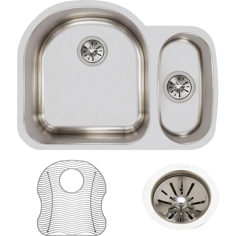 18 Gauge Stainless Steel 26.75'' x 20'' x 10'' Double Bowl Undermount Kitchen Sink Kit