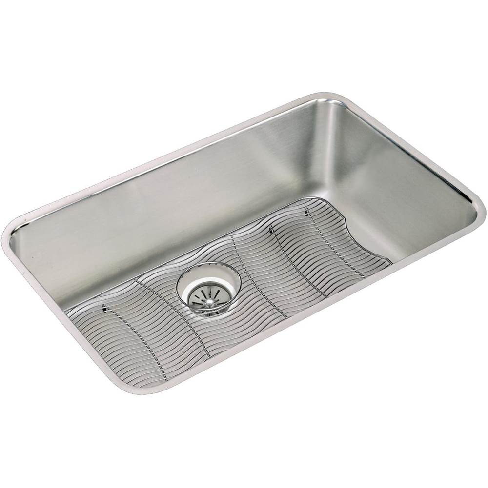 Elkay - 18 Gauge Stainless Steel 30.5'' x 18.5'' x 10'' Single Bowl Undermount Kitchen Sink Kit - Lustrous Satin