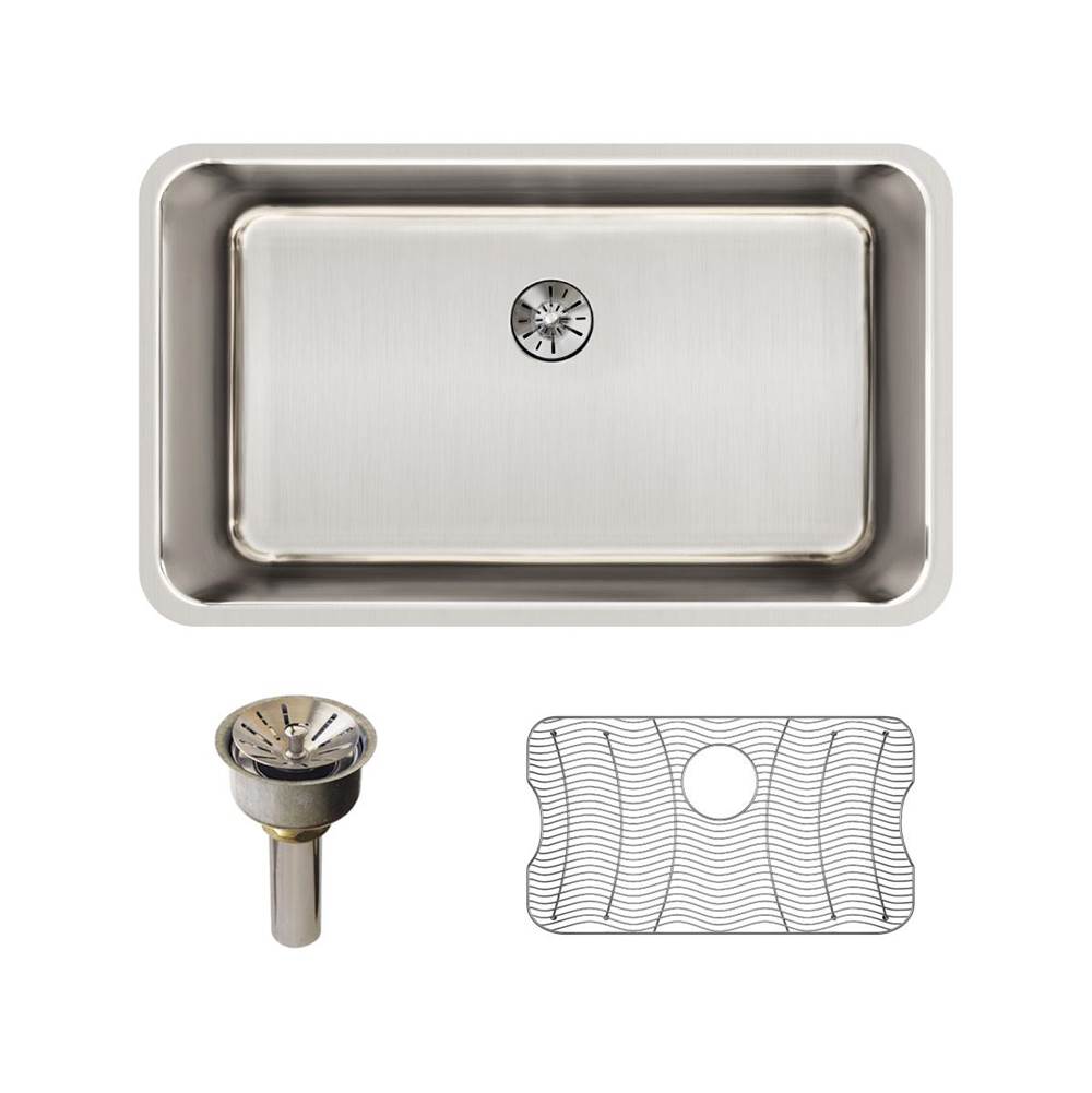 18 Gauge Stainless Steel 30.5'' x 18.5'' x 10'' Single Bowl Undermount Kitchen Sink Kit