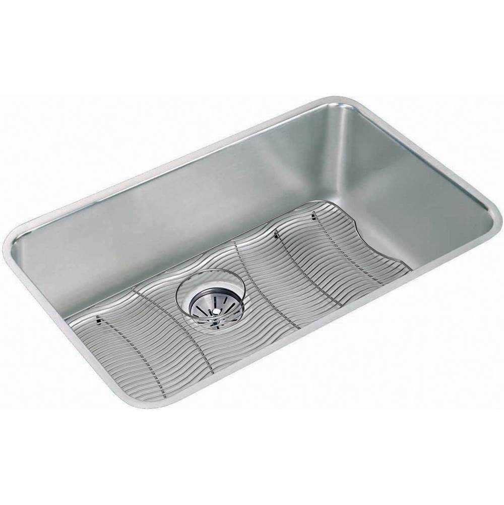 Elkay - 18 Gauge Stainless Steel 30.5'' x 18.5'' x 11.5'' Single Bowl Undermount Kitchen Sink Kit - Lustrous Satin