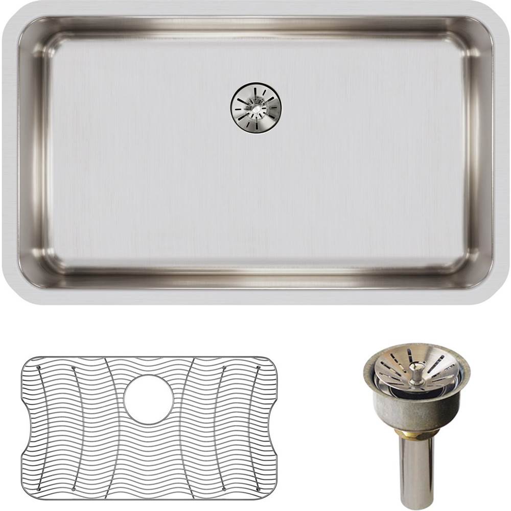 18 Gauge Stainless Steel 30.5'' x 18.5'' x 7.5'' Single Bowl Undermount Kitchen Sink Kit