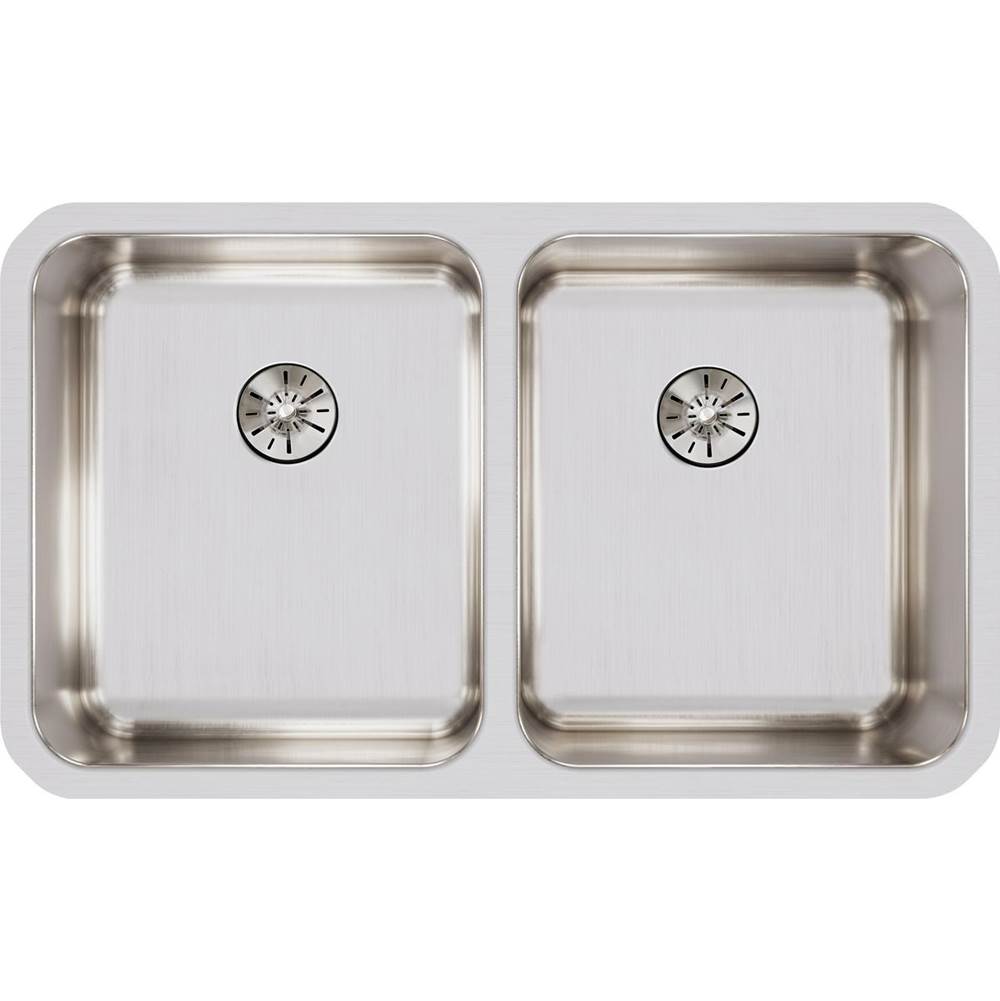 18 Gauge Stainless Steel 30.75'' x 18.5'' x 7.875'' Double Bowl Undermount Kitchen Sink Kit