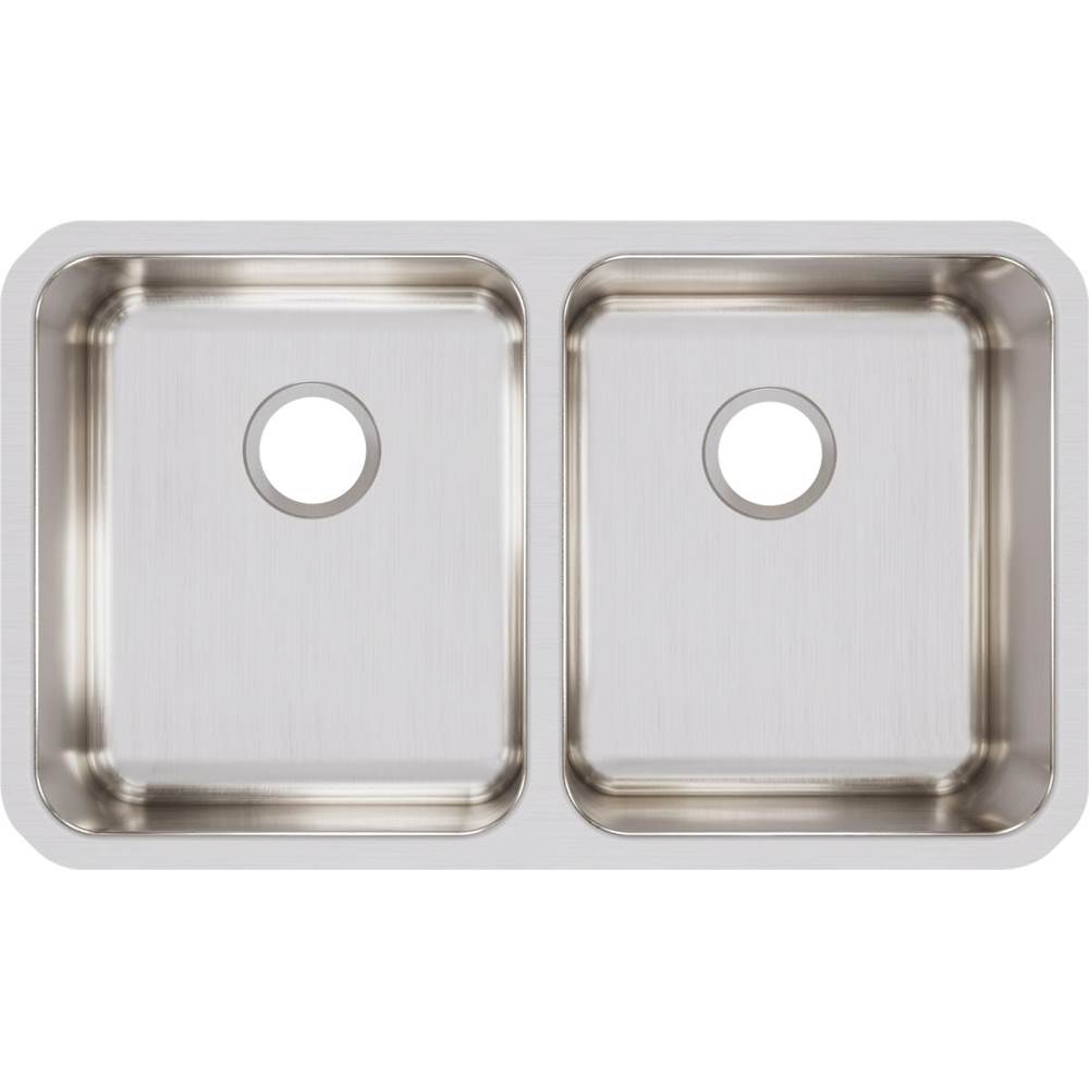18 Gauge Stainless Steel 30.75'' x 18.5'' x 7.875'' Double Bowl Undermount Kitchen Sink